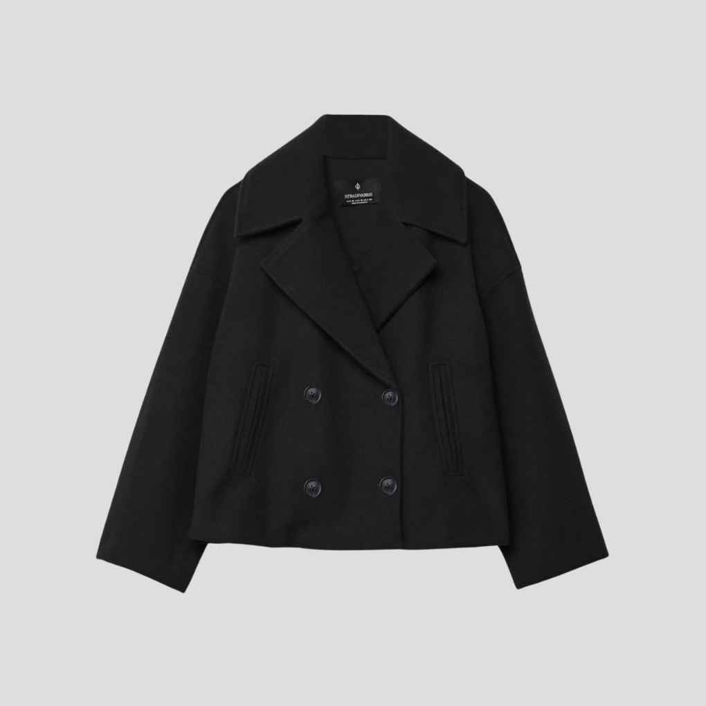 Krohn-e | Doppelreihiger Kurzmantel – Elegant & Zeitlos