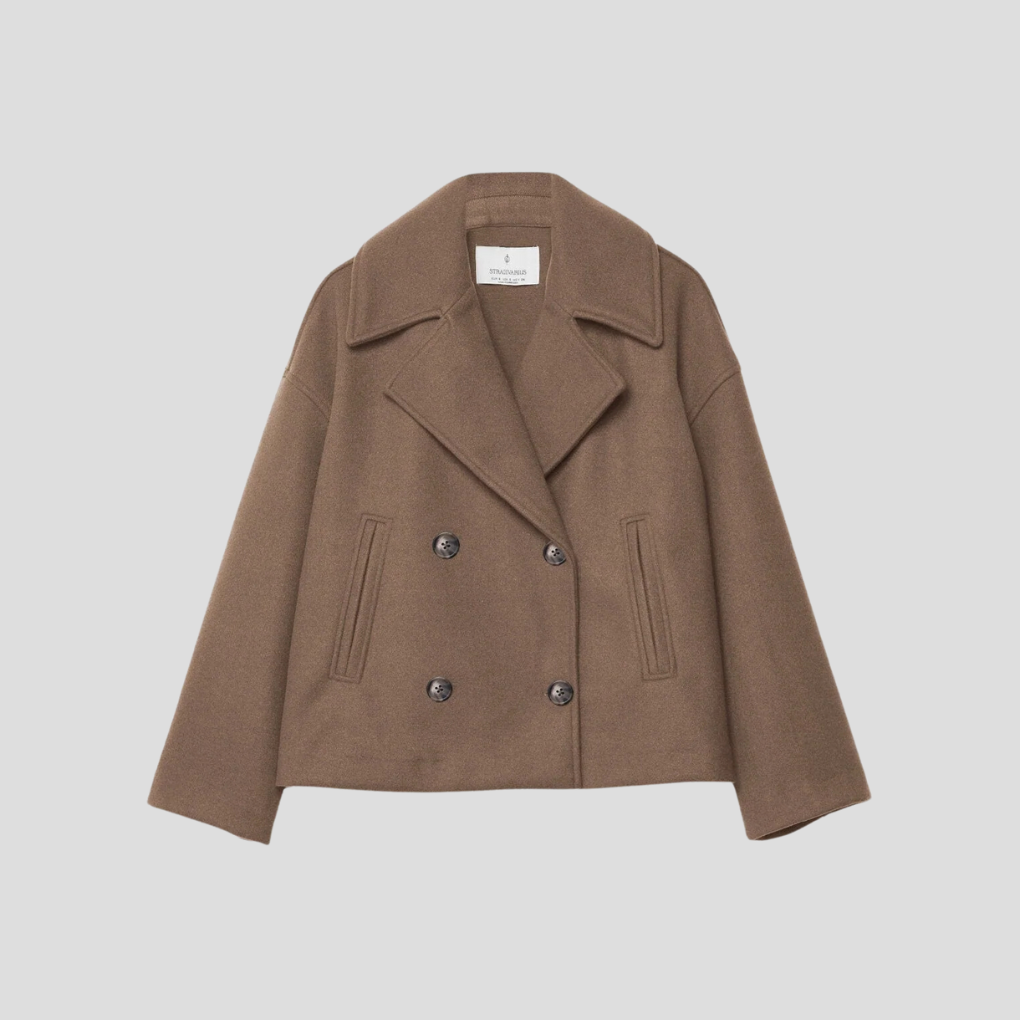 Krohn-e | Doppelreihiger Kurzmantel – Elegant & Zeitlos