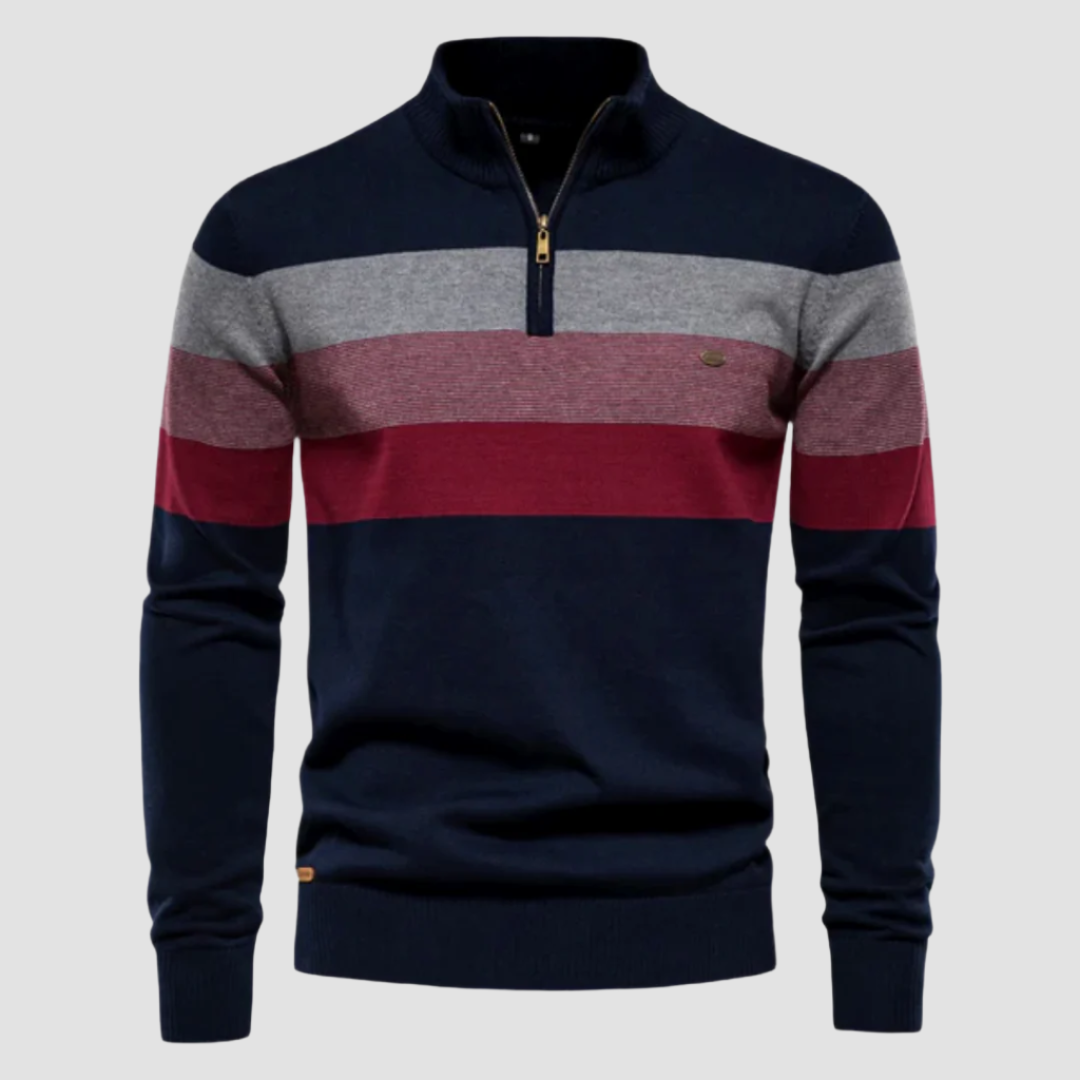 Herren-Retro-Pullover mit Halbzip