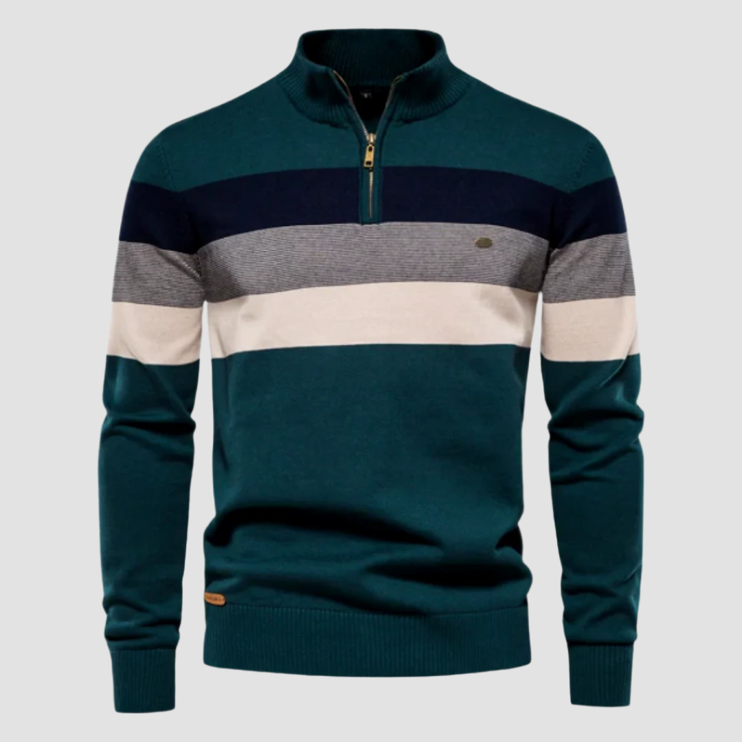 Herren-Retro-Pullover mit Halbzip