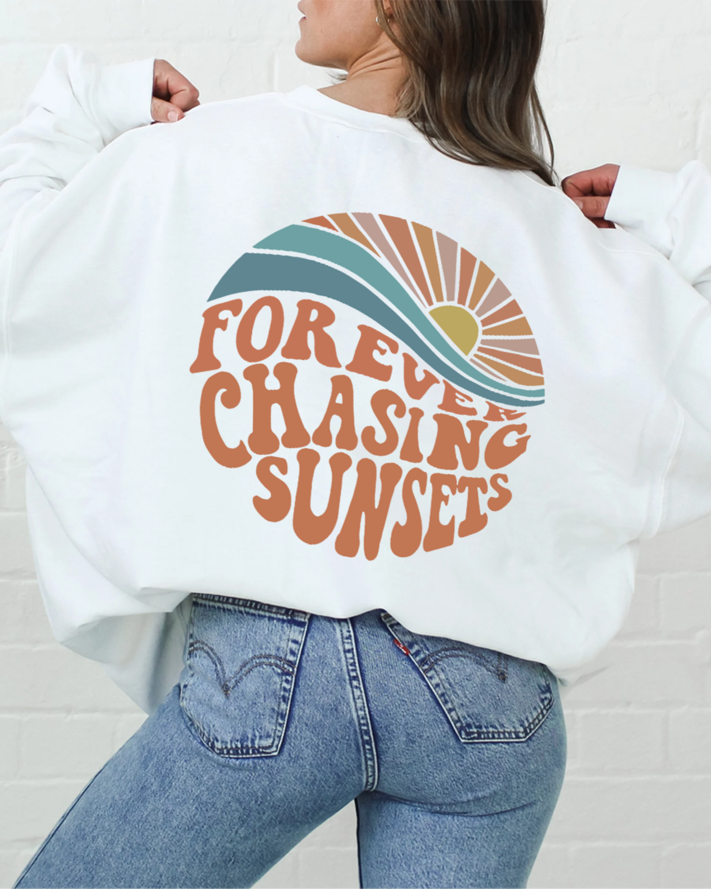 Fudus Crewneck:  Chasing Sunsets Forever