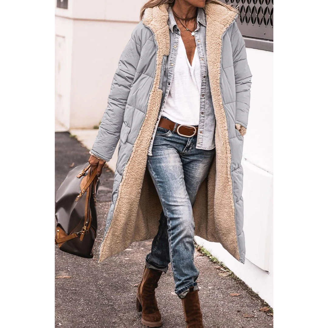 Krohn-e | Gloria Damen Winter Puffer Trenchcoat Lang