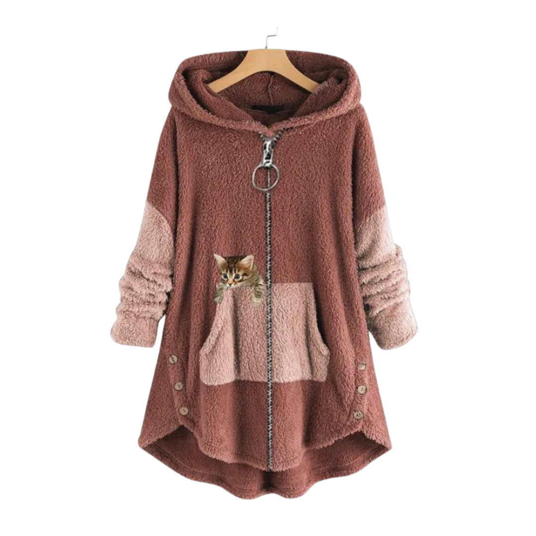 Superweicher und warmer Teddy-Kapuzenpullover von Fudus
