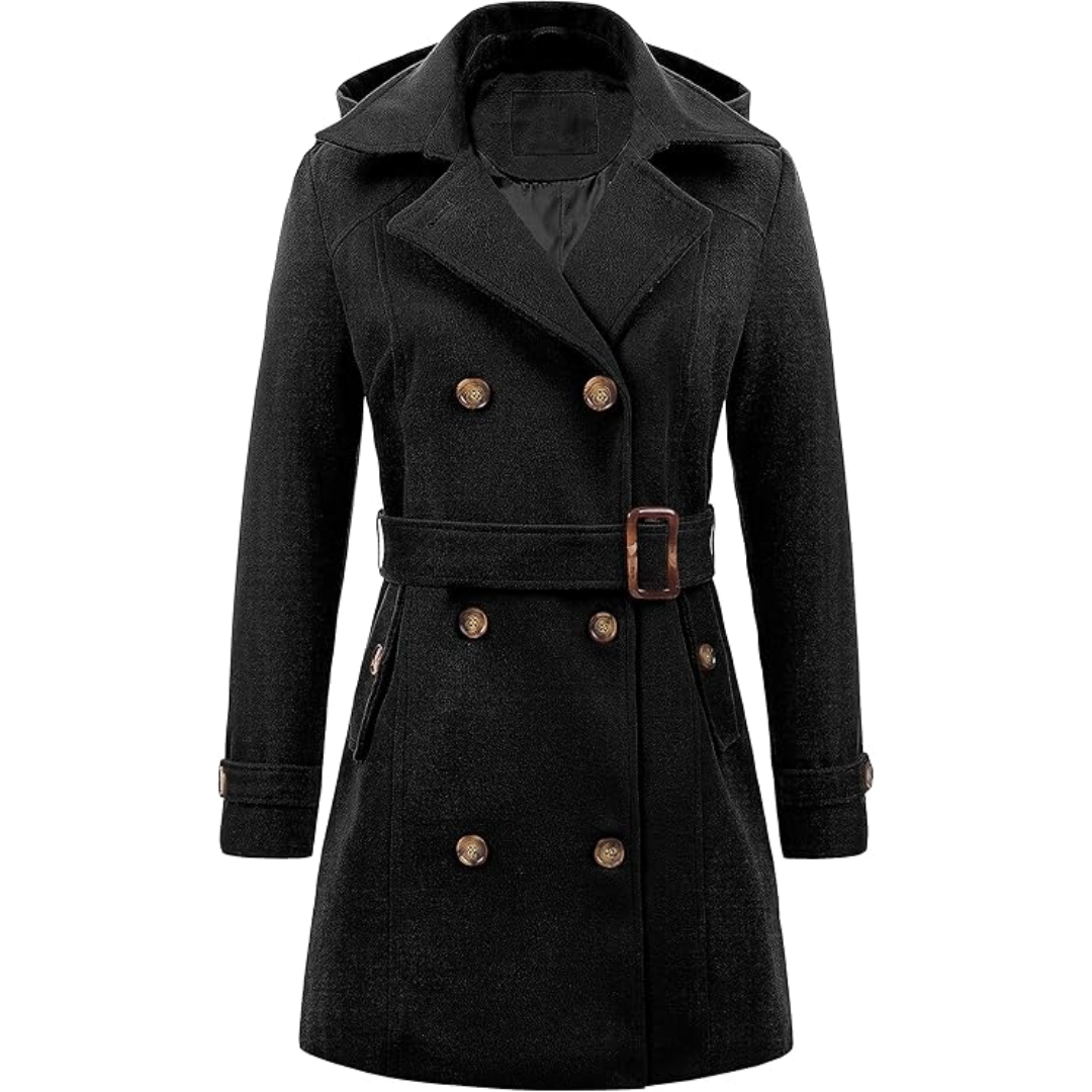 Krohn-e | Damen gepolsterter Winter-Trenchcoat mit Kapuze