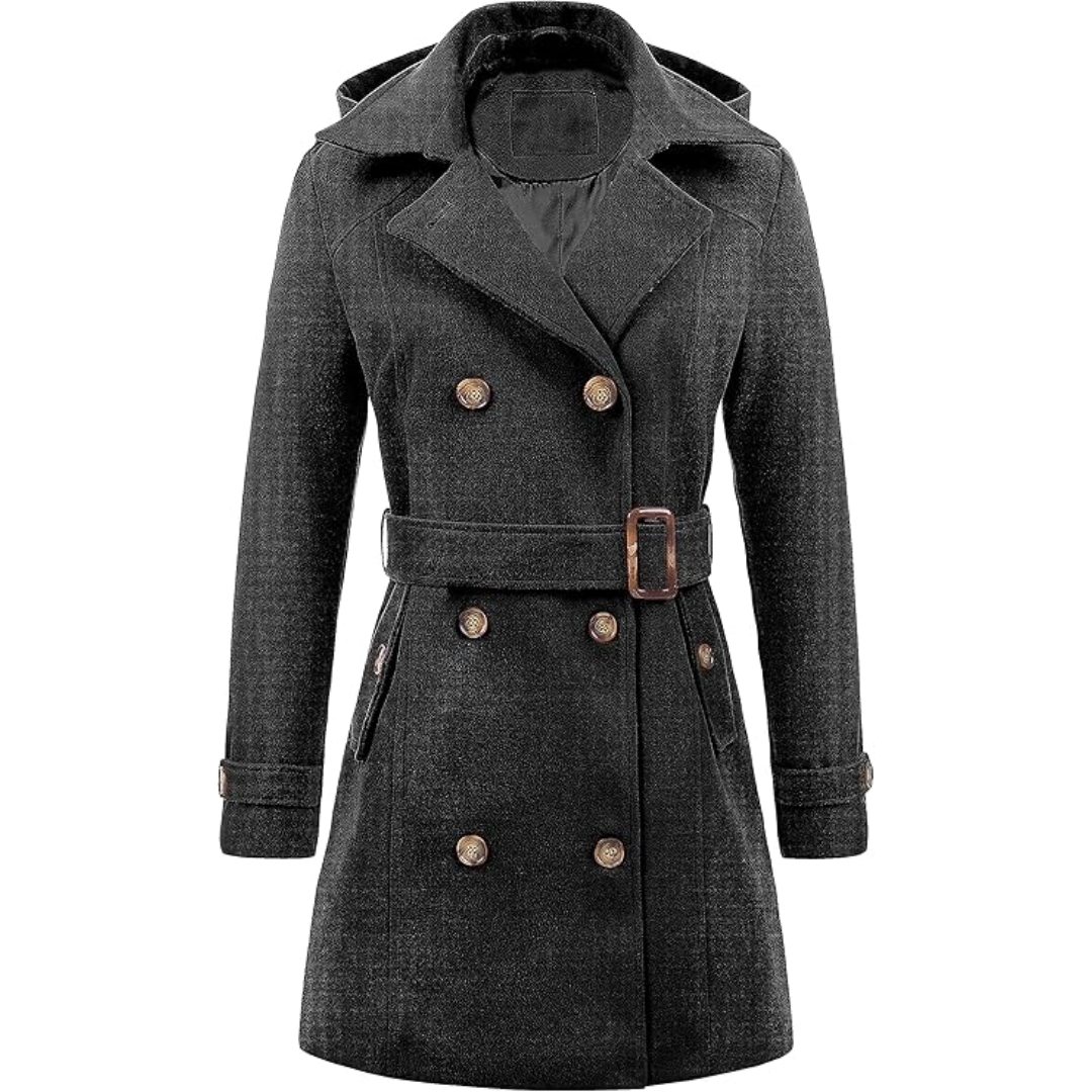 Krohn-e | Damen gepolsterter Winter-Trenchcoat mit Kapuze