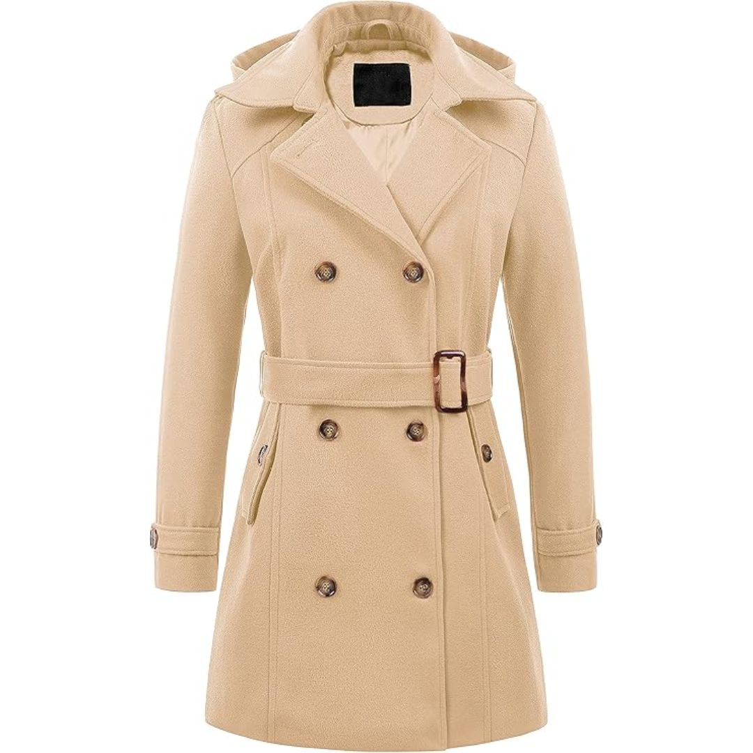 Krohn-e | Damen gepolsterter Winter-Trenchcoat mit Kapuze