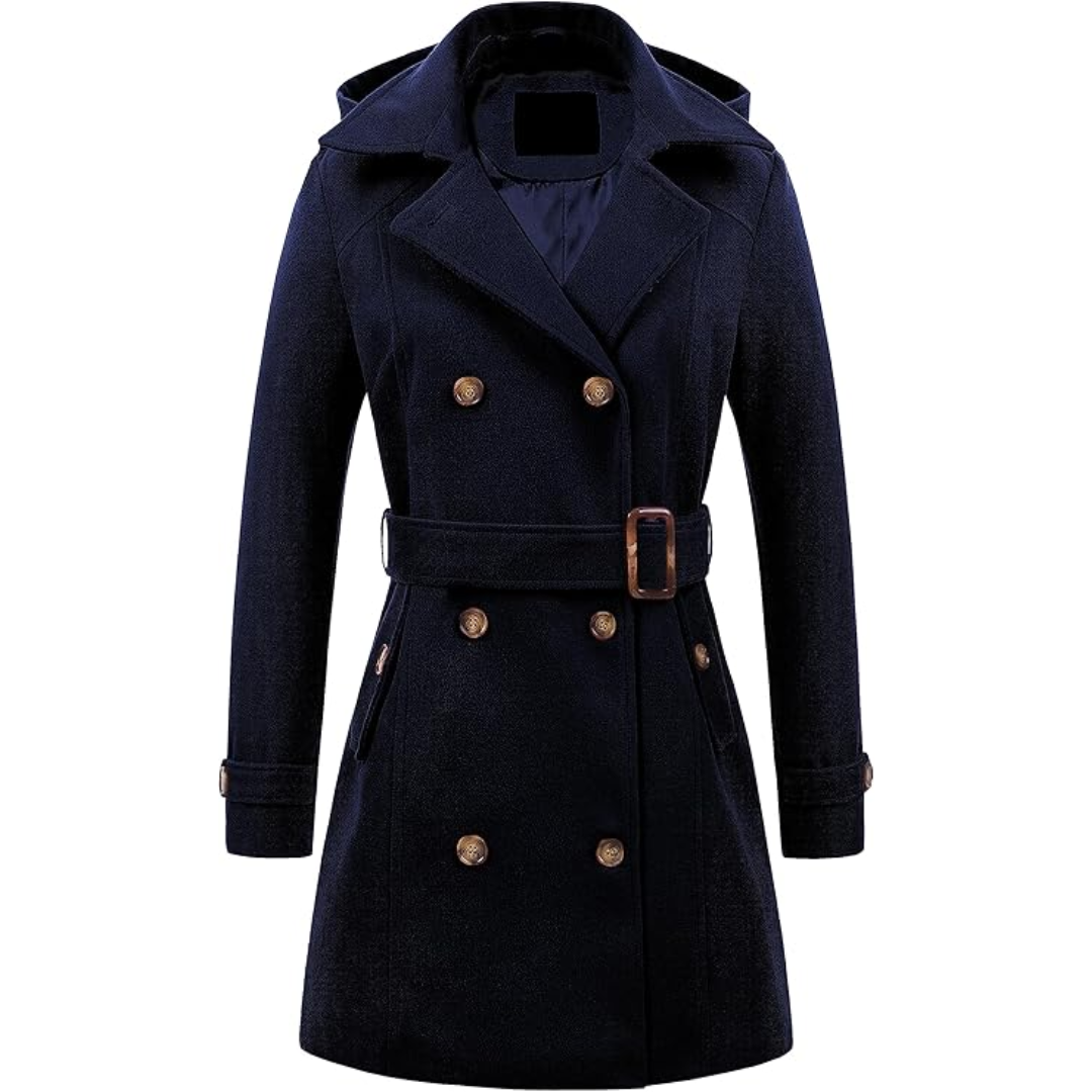 Krohn-e | Damen gepolsterter Winter-Trenchcoat mit Kapuze