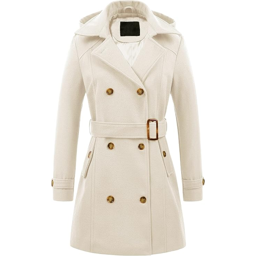 Krohn-e | Damen gepolsterter Winter-Trenchcoat mit Kapuze
