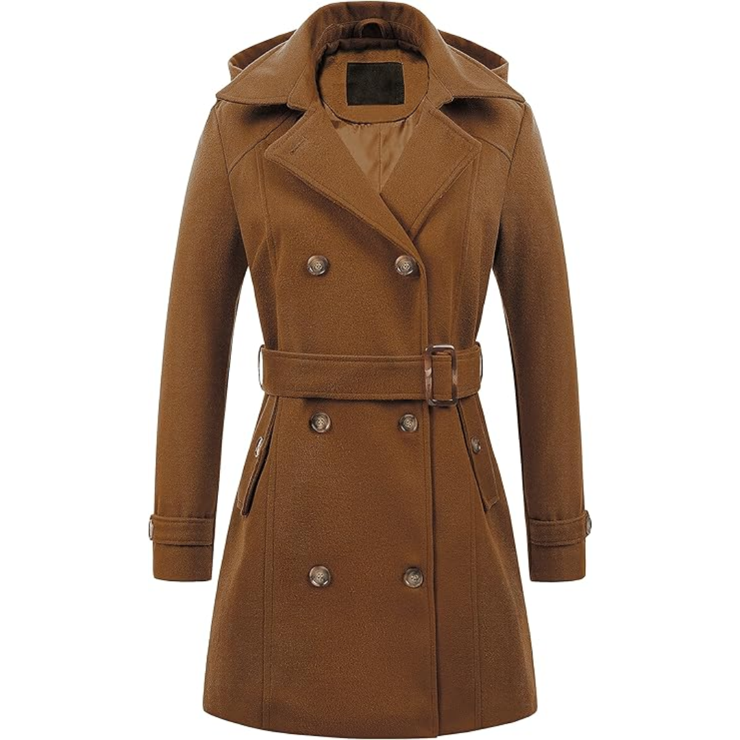 Krohn-e | Damen gepolsterter Winter-Trenchcoat mit Kapuze