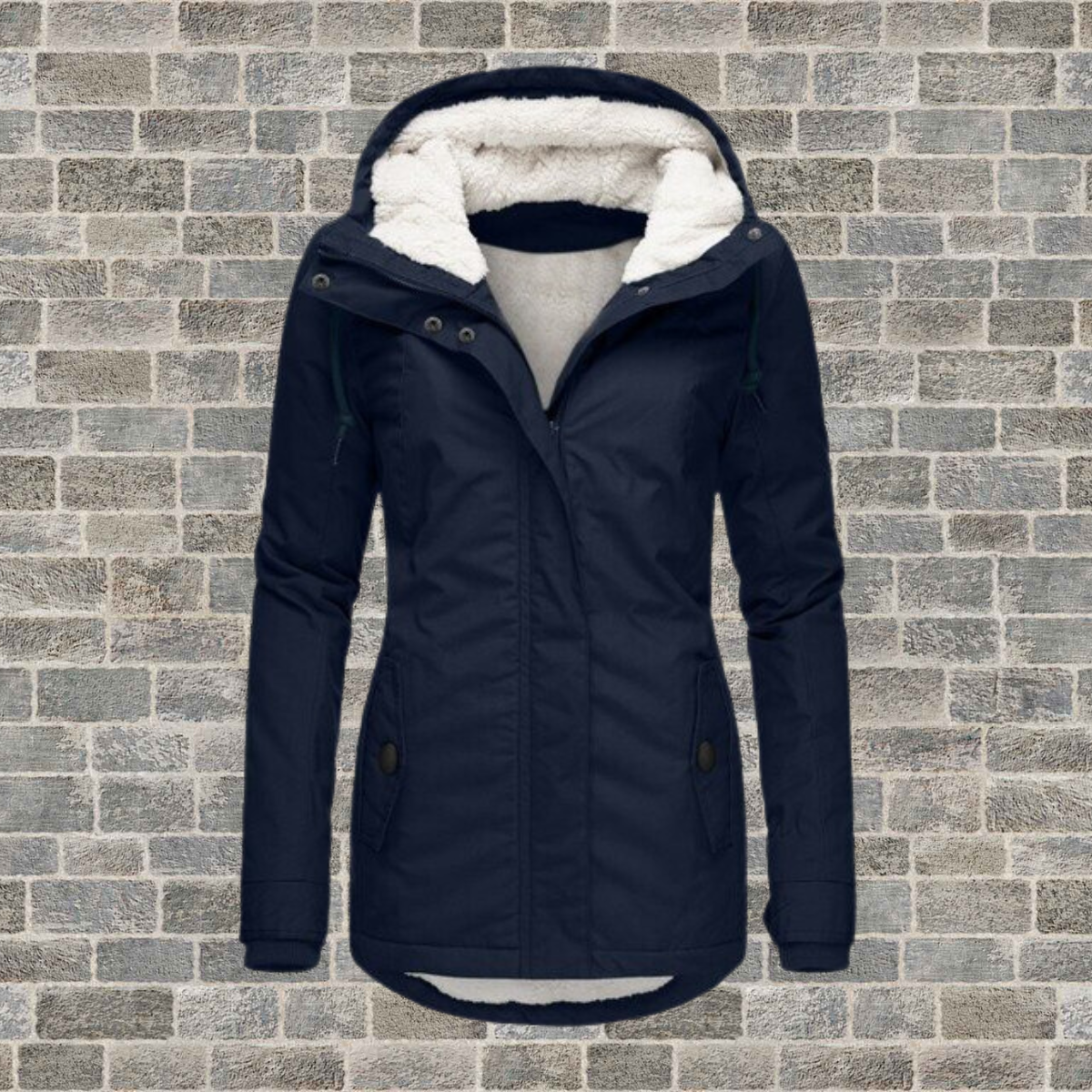 Damen-Sherpa-Baumwoll-Sweatshirt mit Kapuze von Fudus