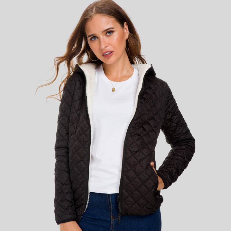 Krohn-e | Gepolsterte Jacke - Diamantmuster Steppung - Maßgeschneidert mit Reißverschluss und Taschen