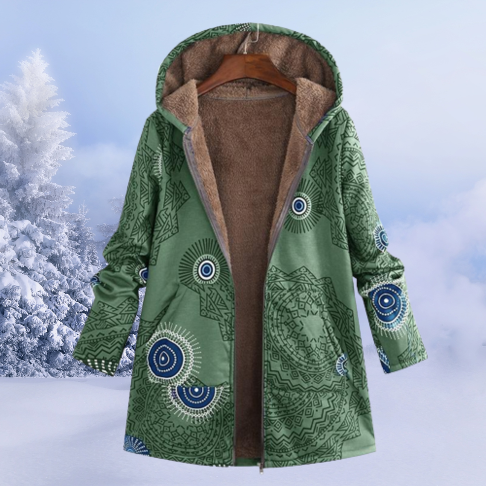 Krohn-e | Winterjacke Damen mit Blumenmuster Warm