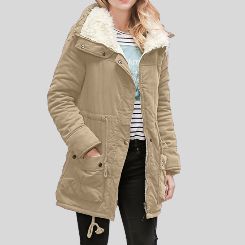 Krohn-e | Parka-Jacke - Gefüttert mit Fellbesatz - Verstellbare Taille - Winddicht und Warm