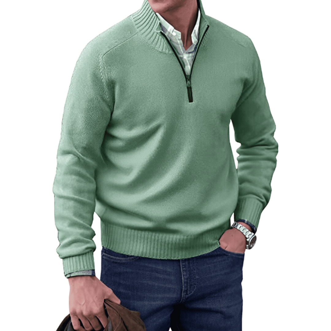 Herrenpullover mit 1/4-Reißverschluss