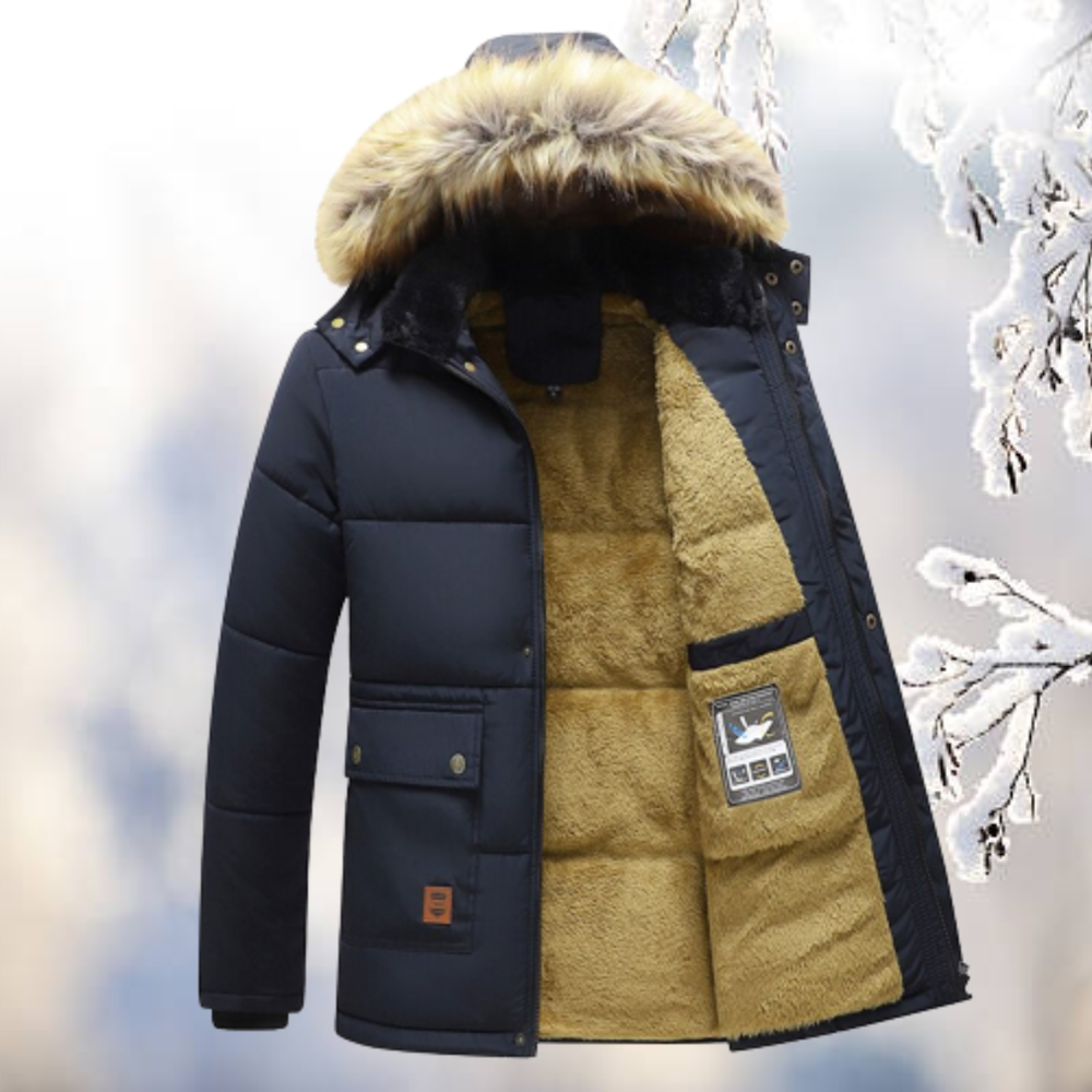 Krohn-e | Parka Windbreaker mit Kapuze aus Kunstfell