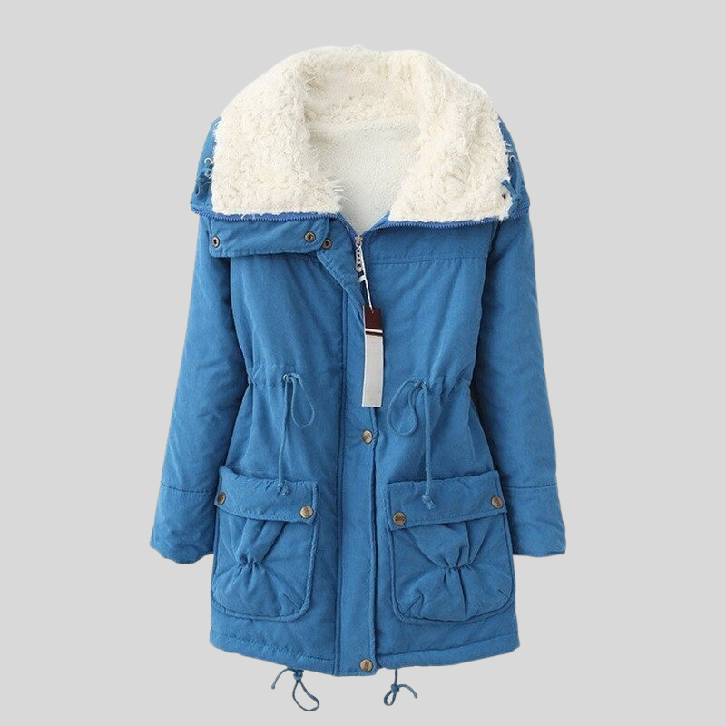 Krohn-e | Parka-Jacke - Gefüttert mit Fellbesatz - Verstellbare Taille - Winddicht und Warm