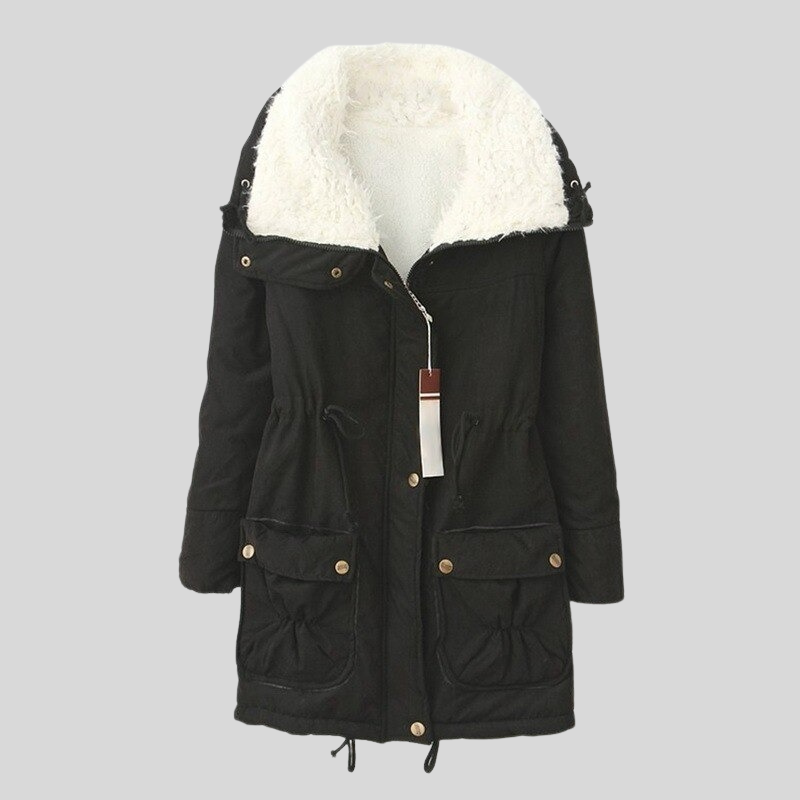 Krohn-e | Parka-Jacke - Gefüttert mit Fellbesatz - Verstellbare Taille - Winddicht und Warm