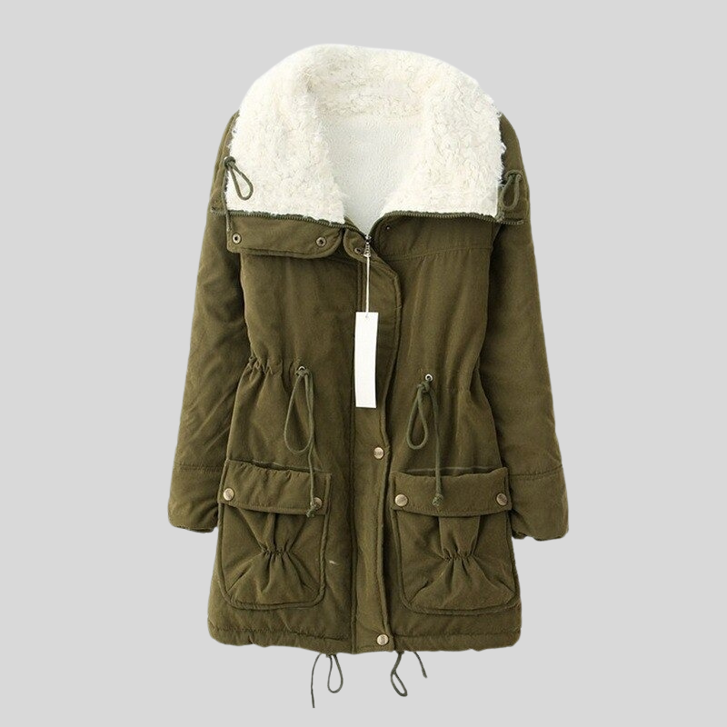 Krohn-e | Parka-Jacke - Gefüttert mit Fellbesatz - Verstellbare Taille - Winddicht und Warm