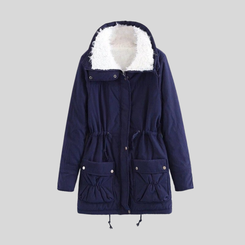 Krohn-e | Parka-Jacke - Gefüttert mit Fellbesatz - Verstellbare Taille - Winddicht und Warm