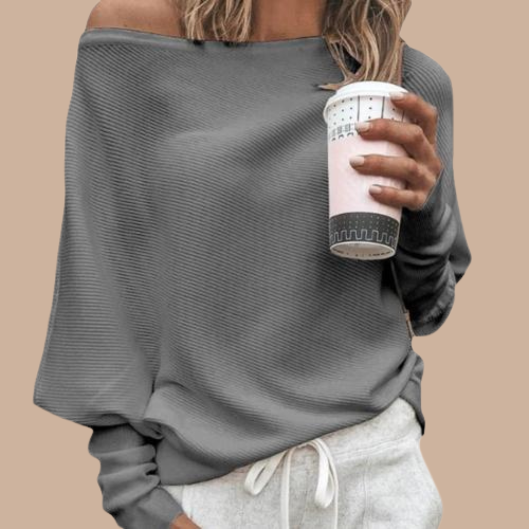 Damen-Sweatshirt mit Off-Shoulder-Ausschnitt von Fudus