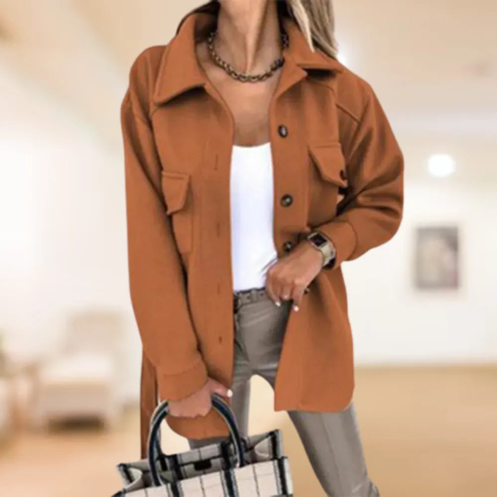 Krohn-e | Damenmäntel mit Poloknopf für Herbst & Winter