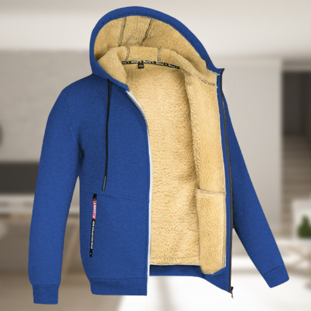 Krohn-e | Lässige Herren Winterjacke mit Kapuze und Fleece