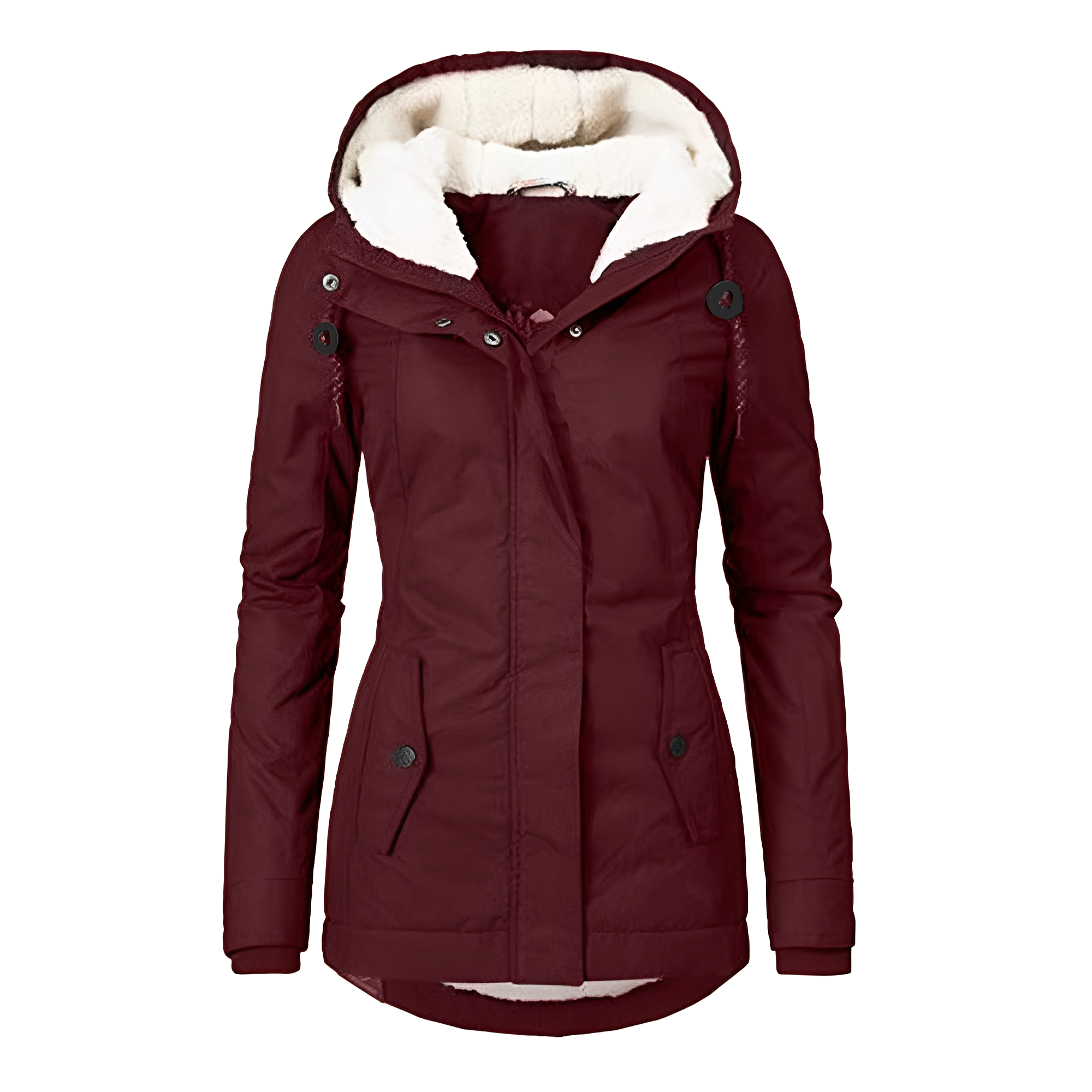 Krohn-e | Warmer Plissierte Jacke mit Kapuze für Frauen