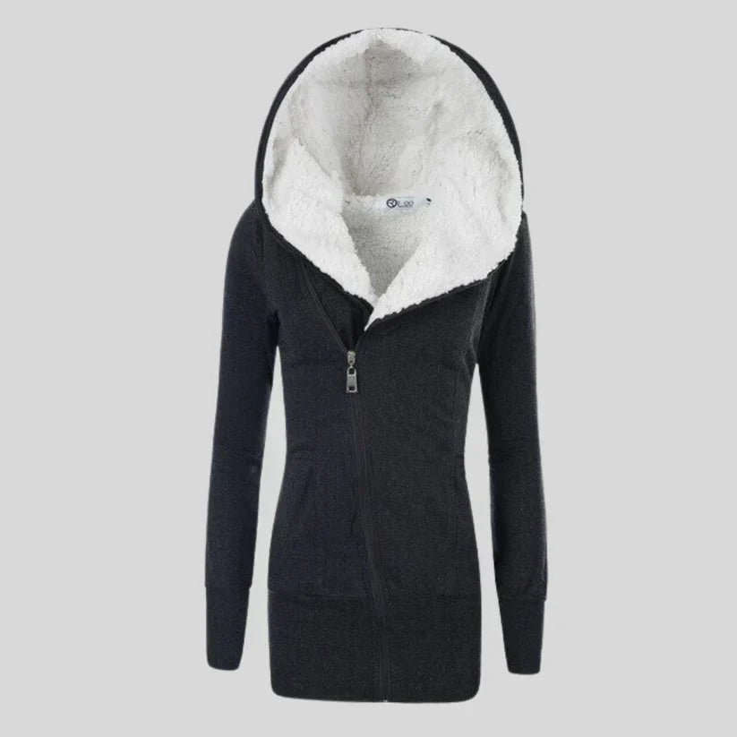 Krohn-e | Fleece-Cardigan mit Kapuze