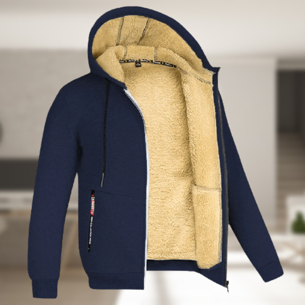 Krohn-e | Lässige Herren Winterjacke mit Kapuze und Fleece