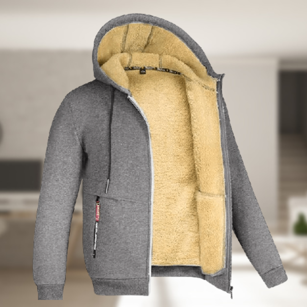 Krohn-e | Lässige Herren Winterjacke mit Kapuze und Fleece