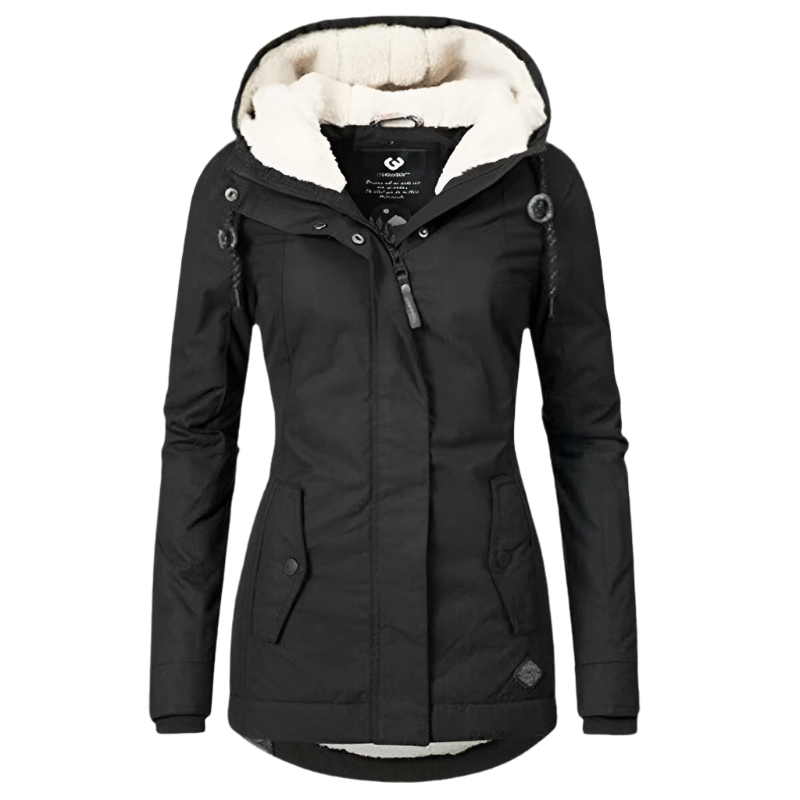Krohn-e | Winterjacke mit Kapuze für Damen - gestepptes Winterjacke