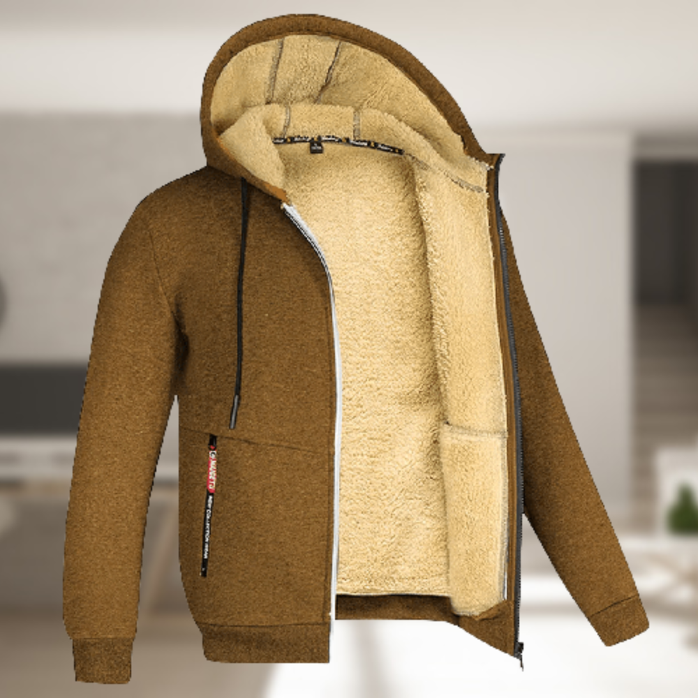 Krohn-e | Lässige Herren Winterjacke mit Kapuze und Fleece