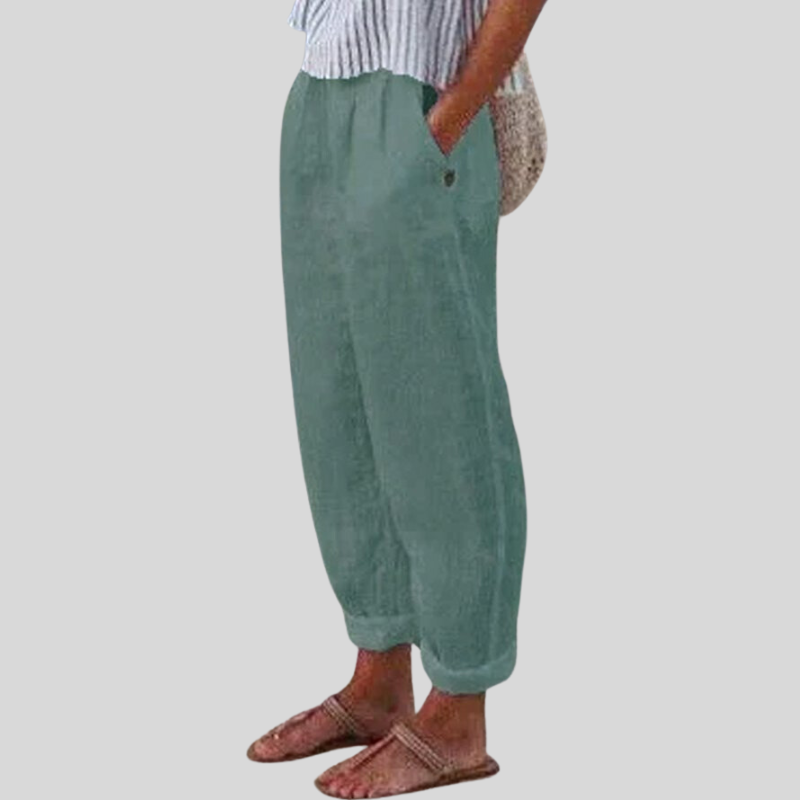 Weite Damenhose aus leichtem Stoff