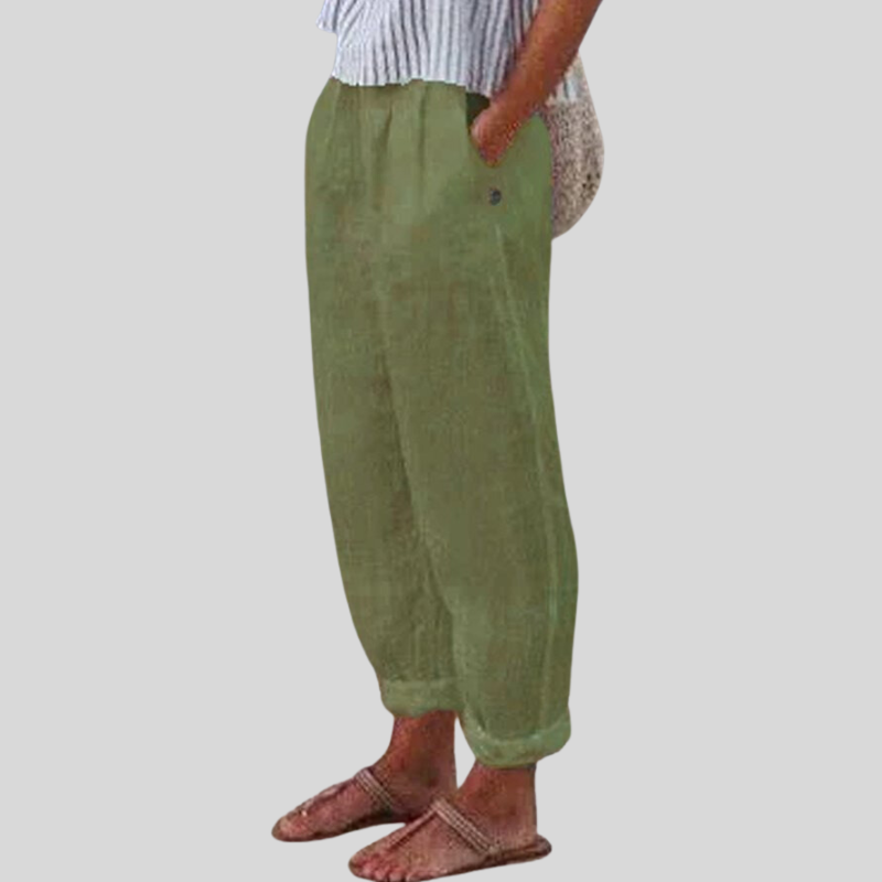 Weite Damenhose aus leichtem Stoff