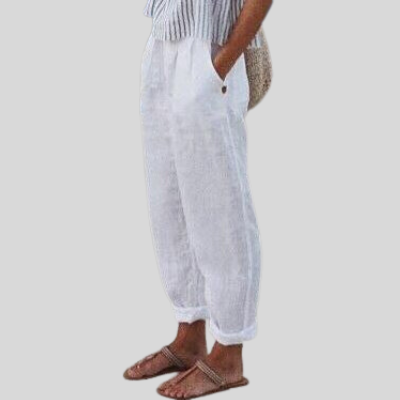 Weite Damenhose aus leichtem Stoff