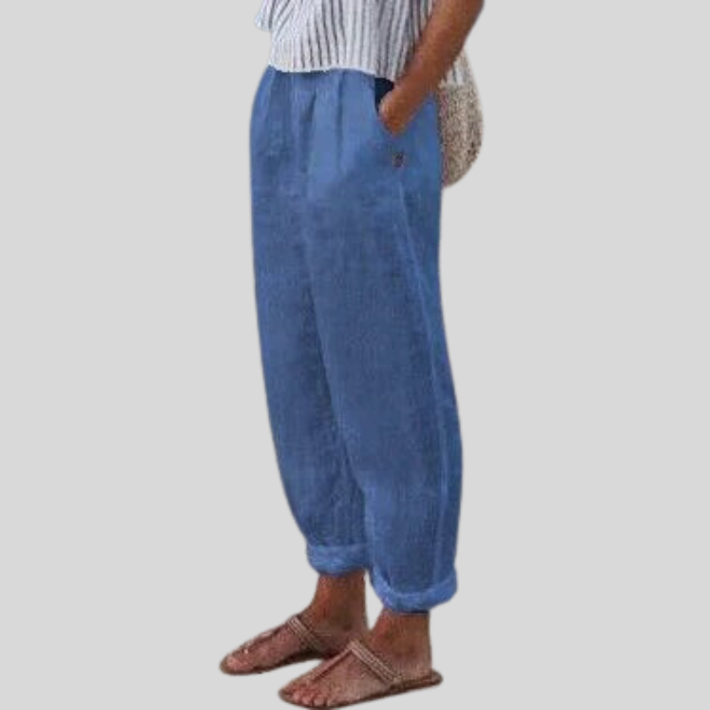 Weite Damenhose aus leichtem Stoff