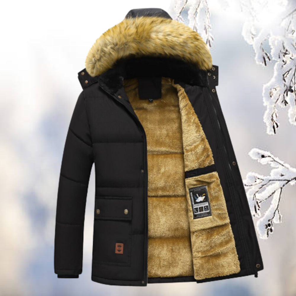 Krohn-e | Parka Windbreaker mit Kapuze aus Kunstfell