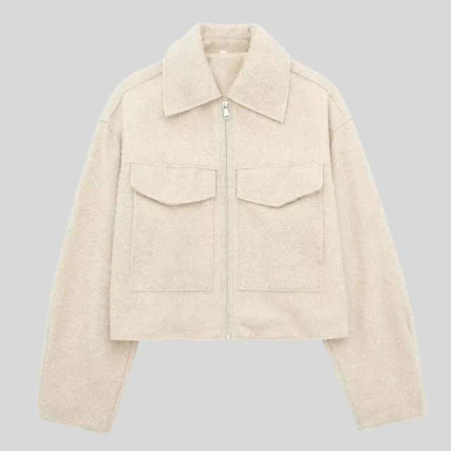 Modische Wolljacke Adeline mit Reißverschluss