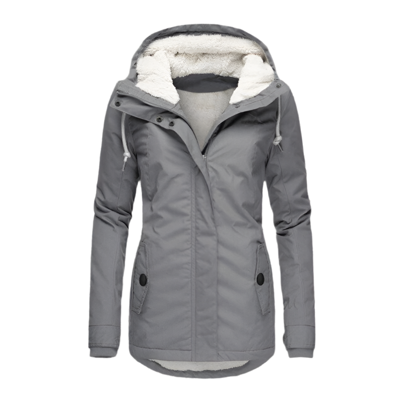 Krohn-e | Winterjacke mit Kapuze für Damen - gestepptes Winterjacke