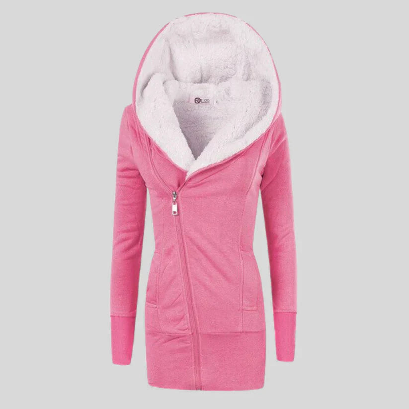 Krohn-e | Fleece-Cardigan mit Kapuze
