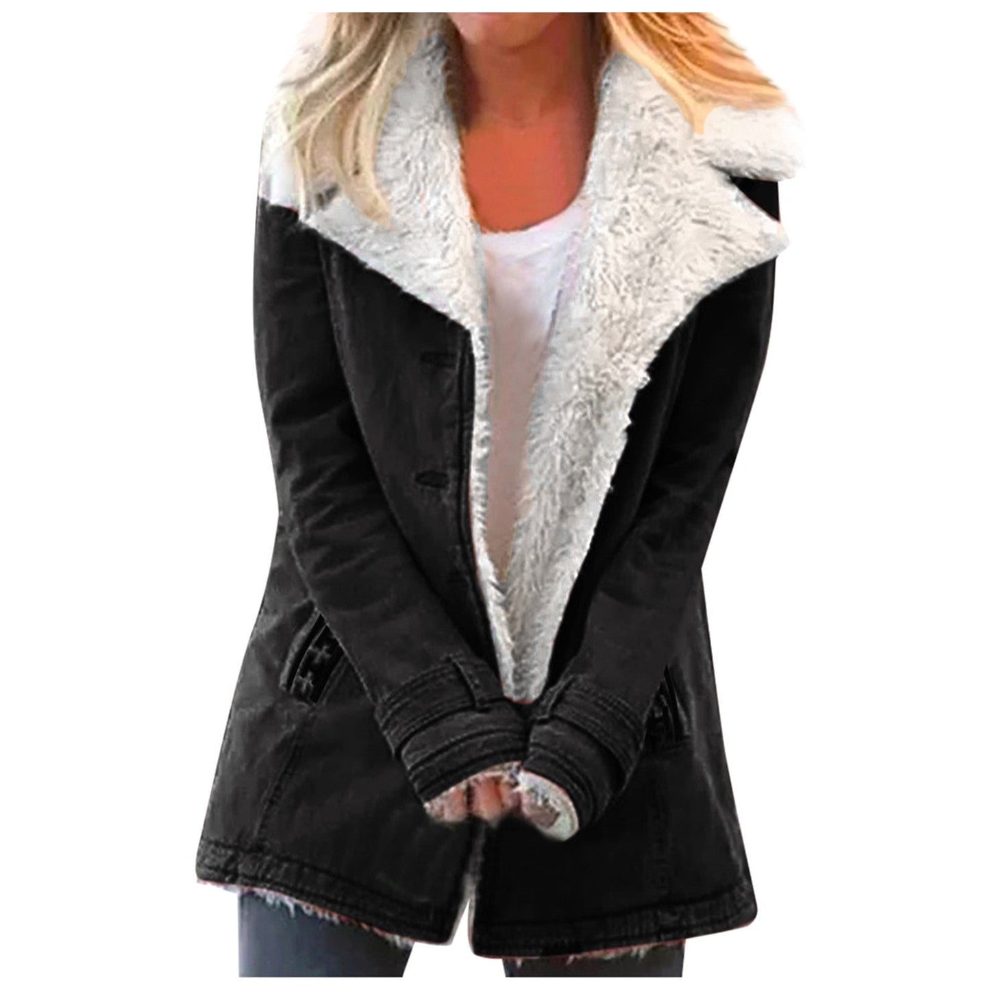 Krohn-e | Damen Winterjacke Mit Reverskragen Und Langen Ärmeln