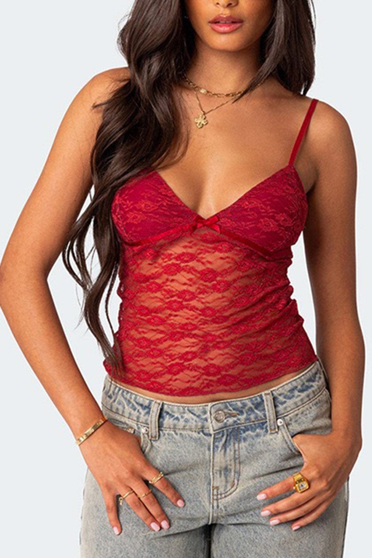 Fudus Lace-Trim Cami Top