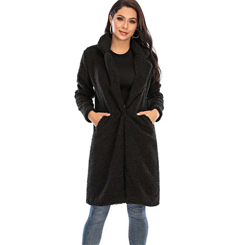 Trendiger Teddymantel für Damen - Valeria