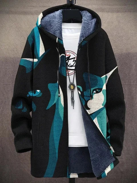Krohn-e | Trendy Damenmantel mit künstlerischem Druck