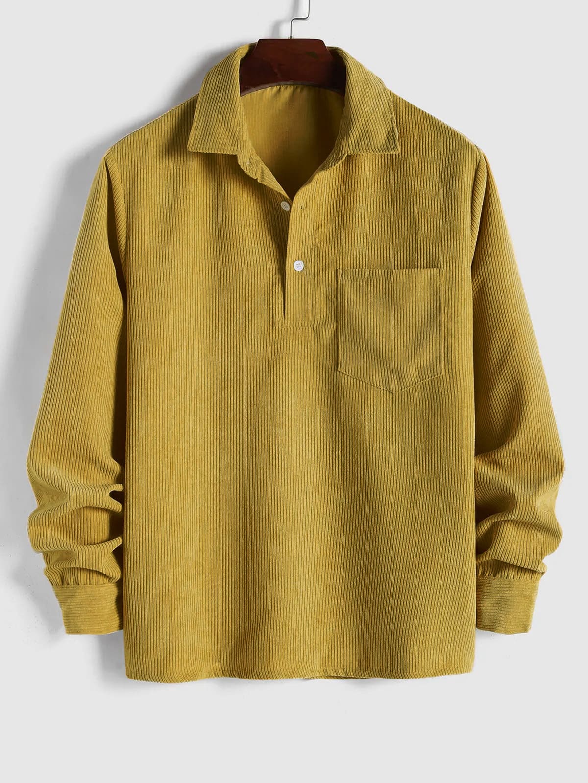 Langarm-Cordhemd für Herren, Casual-Shirt
