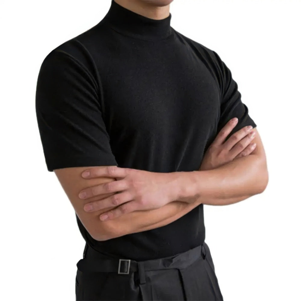 Kurzarmes, atmungsaktives Herren-Rollkragen-Shirt