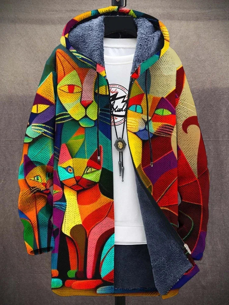 Krohn-e | Trendy Damenmantel mit künstlerischem Druck