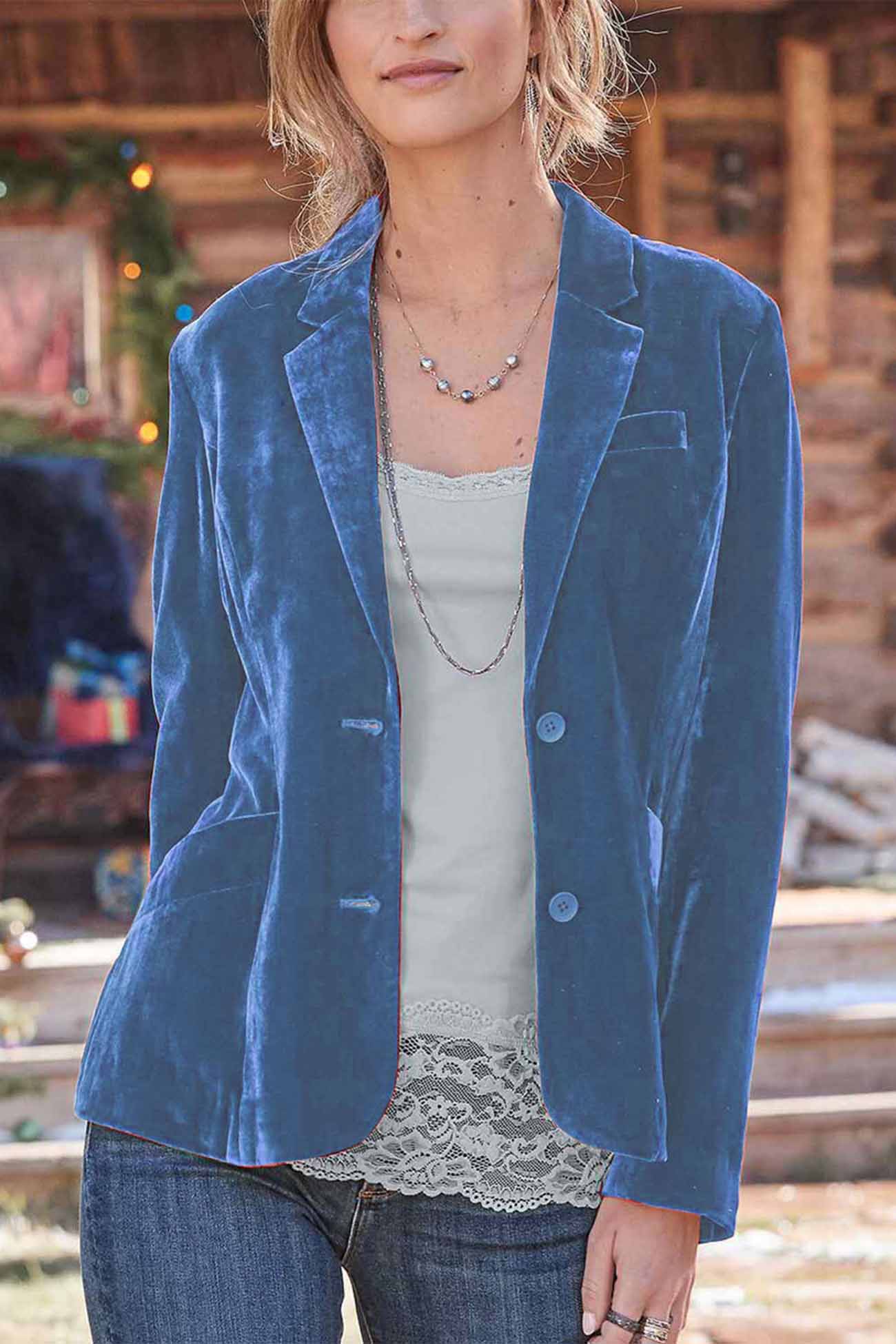 Krohn-e | Geschnittener Crop - Blazer Aus Samt - Rubinrot