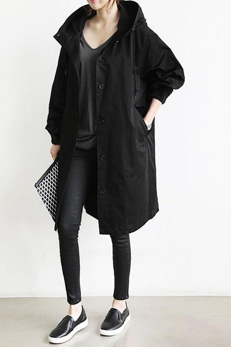 Elegantes, wasserdichtes Trenchcoat mit Kapuze von Helena