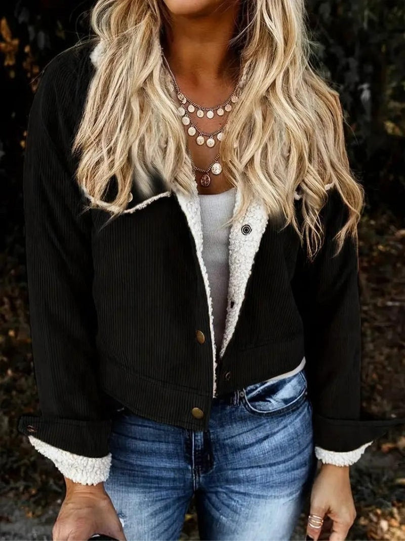 Stylische Cordjacke von Valerie, fleecegefüttert für den Winter